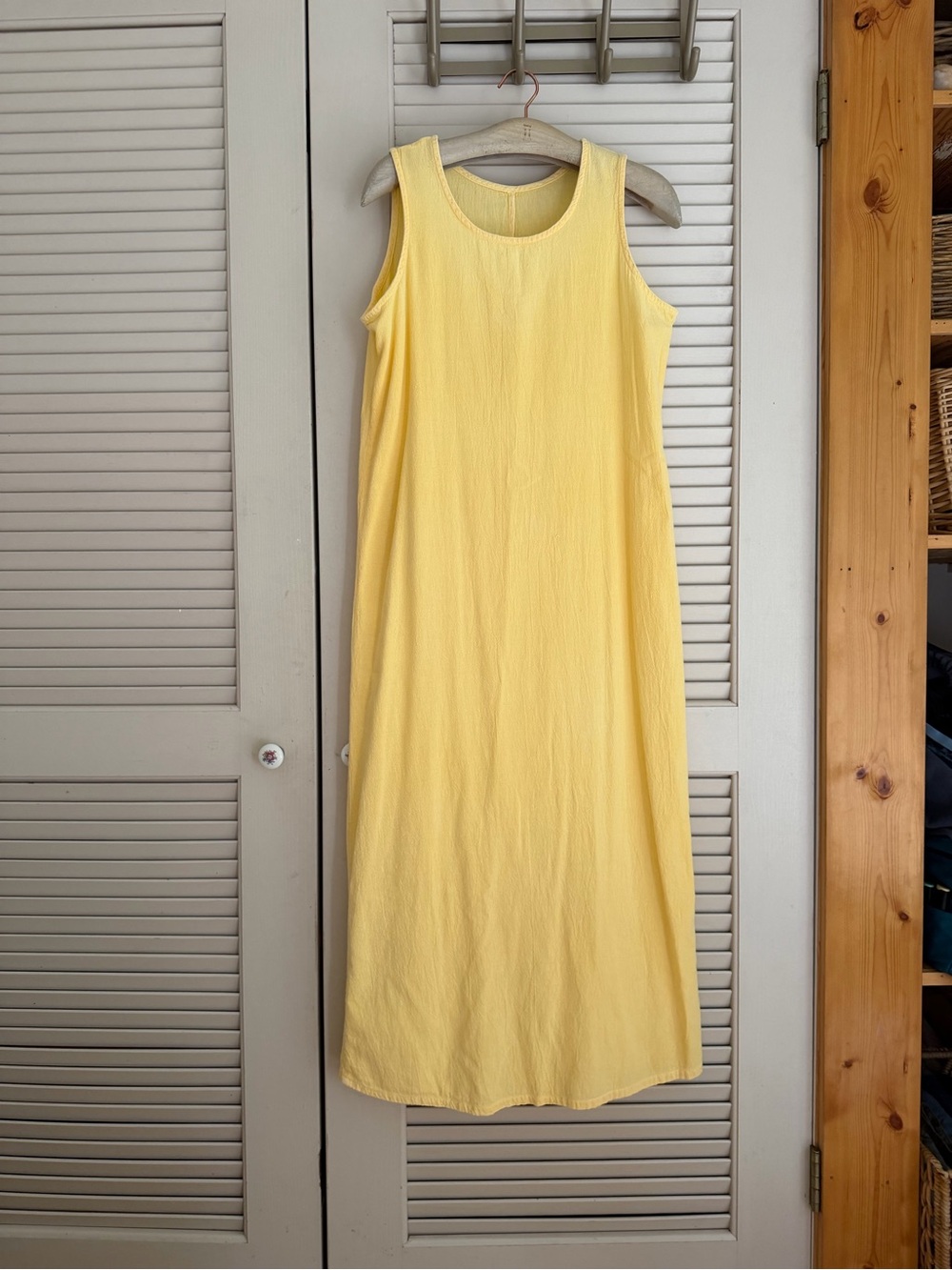 Vintage Sunny Yellow Sleeveless Maxi Dress